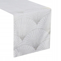 OBRUS WELUR VELVET BIEŻNIK 35X140 CM BIAŁY