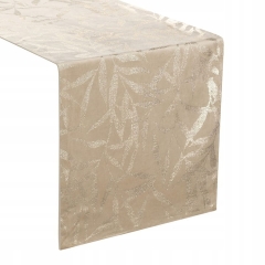 OBRUS WELUR VELVET BIEŻNIK 35X140 CM BEŻOWY