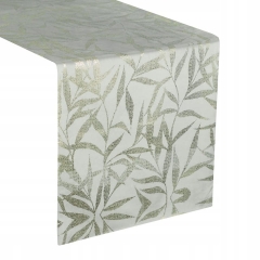 OBRUS WELUR VELVET BIEŻNIK 35X140 CM SREBRNY