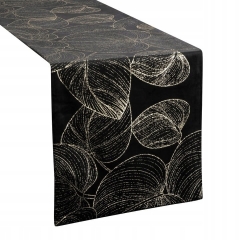OBRUS WELUR VELVET BIEŻNIK 35X140 CM CZARNY