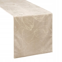 OBRUS WELUR VELVET BIEŻNIK 35X140 CM BEŻOWY