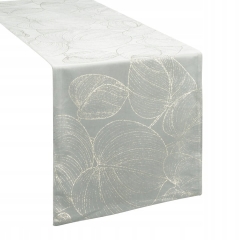 OBRUS WELUR VELVET BIEŻNIK 35X140 CM SREBRNY