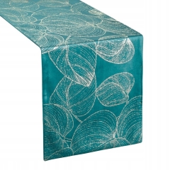 OBRUS WELUR VELVET BIEŻNIK 35X140 CIEMNOTURKUSOWY
