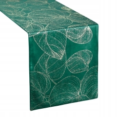 OBRUS WELUR VELVET BIEŻNIK 35X140 CM CIEMNOZIELONY