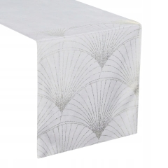 OBRUS WELUR VELVET BIEŻNIK 35 X 180 CM BIAŁY