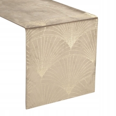 OBRUS WELUR VELVET BIEŻNIK 35 X 180 CM BEŻOWY
