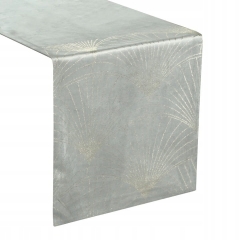 OBRUS WELUR VELVET BIEŻNIK 35 X 180 CM SREBRNY