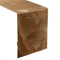 OBRUS WELUR VELVET BIEŻNIK 35 X 180 CM BRĄZOWY