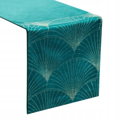OBRUS WELUR VELVET BIEŻNIK 35 X 180 CM TURKUSOWY