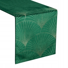 OBRUS WELUR VELVET BIEŻNIK 35 X 180 CM ZIELONY