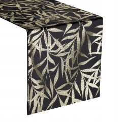 OBRUS WELUR VELVET BIEŻNIK 35 X 180 CM CZARNY