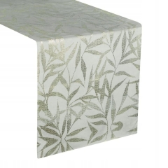 OBRUS WELUR VELVET BIEŻNIK 35 X 180 CM SREBRNY