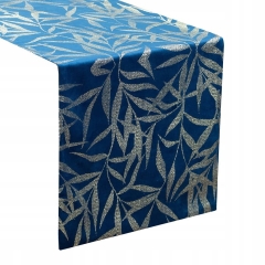 OBRUS WELUR VELVET BIEŻNIK 35 X 180 CM GRANATOWY