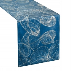 OBRUS WELUR VELVET BIEŻNIK 35X180 CM GRANATOWY