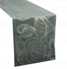 OBRUS WELUR VELVET BIEŻNIK 35X180 CM CIEMNOMIĘTOWY