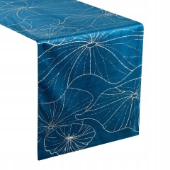 OBRUS WELUR VELVET BIEŻNIK 35 X 180 CM GRANATOWY