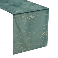 OBRUS WELUR VELVET BIEŻNIK 35 X 180 CIEMNOMIĘTOWY