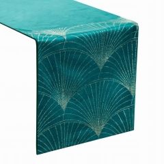 OBRUS WELUR VELVET BIEŻNIK 35 X 220 CM TURKUSOWY