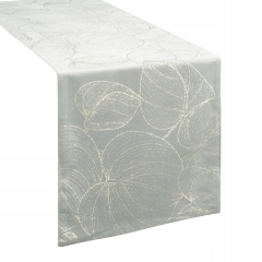 OBRUS WELUR VELVET BIEŻNIK 35X220 CM SREBRNY