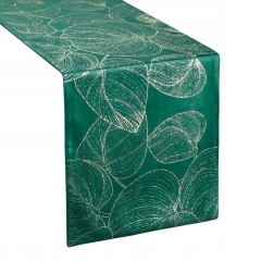 OBRUS WELUR VELVET BIEŻNIK 35X220 CM CIEMNOZIELONY