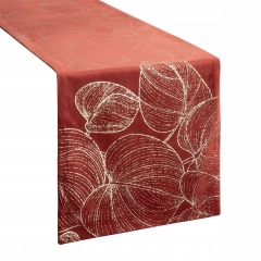 OBRUS WELUR VELVET BIEŻNIK 35X220 CM CEGLANY