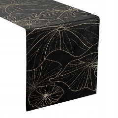 OBRUS WELUR VELVET BIEŻNIK 35 X 220 CM CZARNY