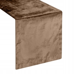 OBRUS BIEŻNIK GŁADKI WELWET VELUR 35 X 220 BEŻOWY