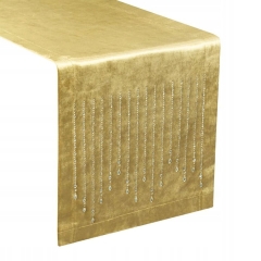 OBRUS BIEŻNIK WELUR VELVET GLAMOUR 35X140 CM ZŁOTY