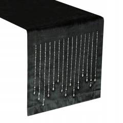 OBRUS BIEŻNIK WELUR VELVET GLAMOUR 35X220CM CZARNY