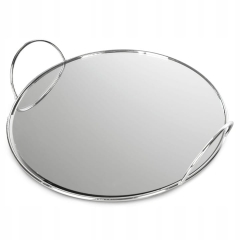 TACA TACKA LUSTRZANE DNO OKRĄGŁA 27X25X5 SREBRNA