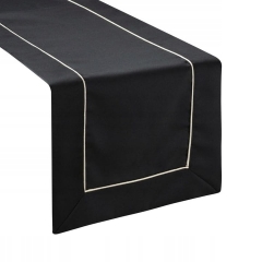 OBRUS BIEŻNIK SREBRNA LAMÓWKA 40 X 180 CM CZARNY
