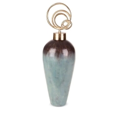 Szklana Figurka Dekoracyjna Abril 23 x 64 cm Turkusowy