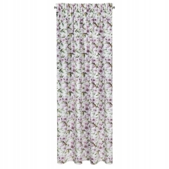 ARLETA BIAŁA ZASŁONA W FIOLETOWE KWIATY 140x270 cm