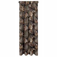 LARISA CZARNA ZASŁONA Z WELWETU W LIŚCIE 140x270cm