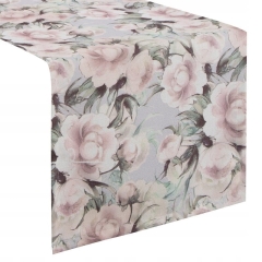 Obrus Bieżnik w kwiaty ORTEX 8 40X140 CM PUDROWY
