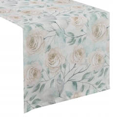Obrus Bieżnik w kwiaty ORTEX 9 40X140 CM ZIELONY