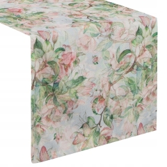 Obrus Bieżnik w kwiaty ORTEX 10 40X140 CM ZIELONY