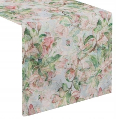 Obrus Bieżnik w kwiaty ORTEX 10 140X180 CM ZIELONY