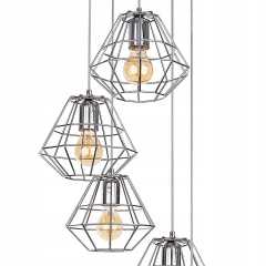 DIAMOND SILVER Lampa Wisząca Żyrandol KOŁO CHROM