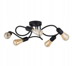 WAVE Czarna Lampa Sufitowa Wisząca Żyrandol E27