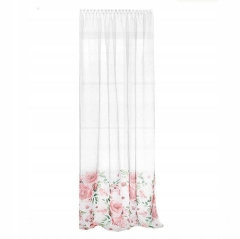 Biało Czerwona Zasłona Na Taśmie W Róże 140x250