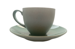 Alumina Bogucice FILIŻANKA ZE SPODKIEM 300ml GRANITE MINT BLUE PORCELANA