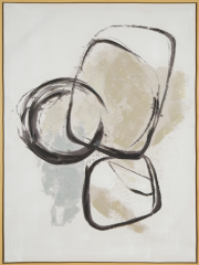 Obraz ręcznie malowany 60 x 80 cm Beżowy