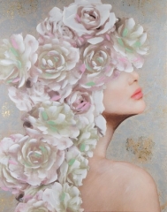 Obraz ręcznie malowany 80 x 100 cm Szary
