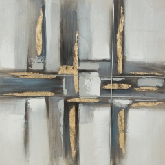 Obraz ręcznie malowany 60 x 60 cm Stalowy