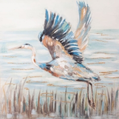 Obraz ręcznie malowany 80 x 80 cm Niebieski