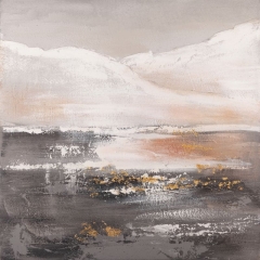 Obraz ręcznie malowany 80 x 80 cm Stalowy