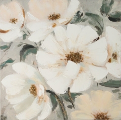 Obraz ręcznie malowany na płótnie 557 60x60cm Kremowy