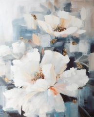 Obraz ręcznie malowany na płótnie 414 80x100cm Niebieski
