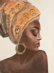 Obraz ręcznie malowany 60 x 80 cm Beżowy